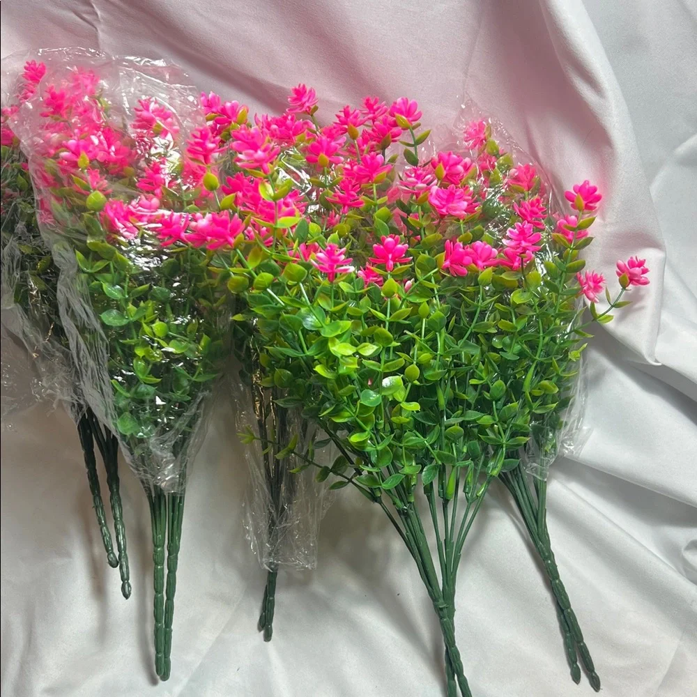 Vibrant Pink and Green Artificial Flower Bouquet